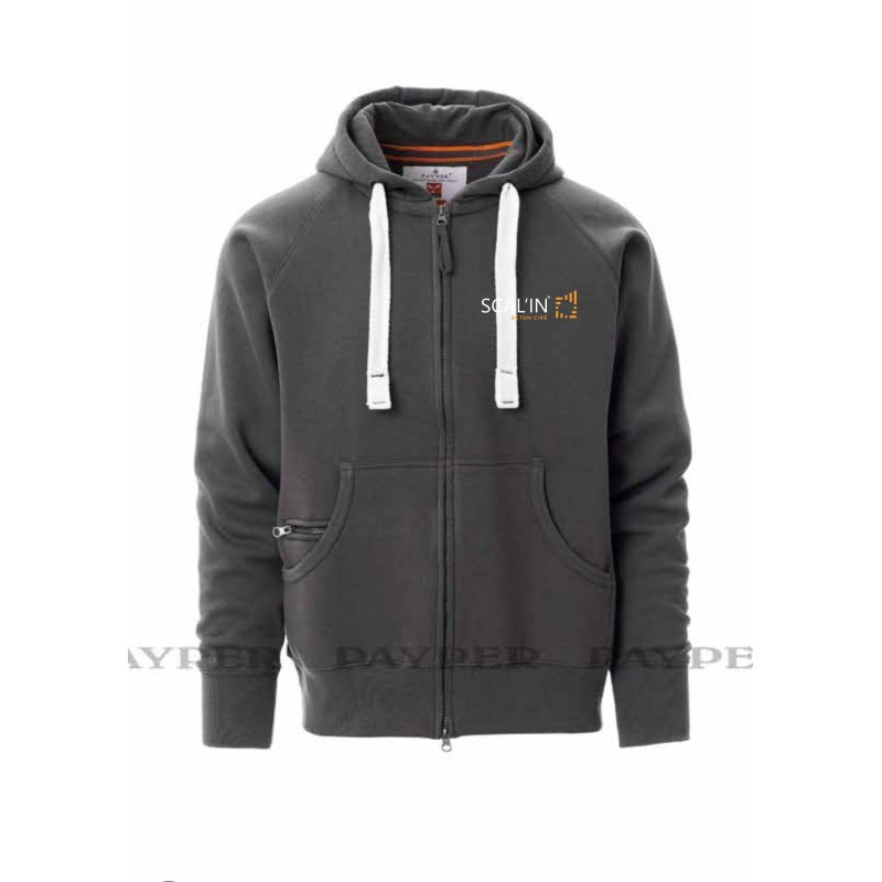 Sweat-shirt zippé capuche scal'in béton ciré Sweat-shirt zippé capuche scal'in béton ciré
