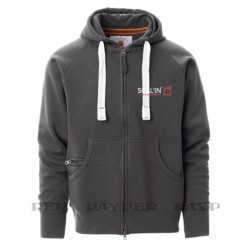 Sweat-shirt zippé capuche scal'in béton