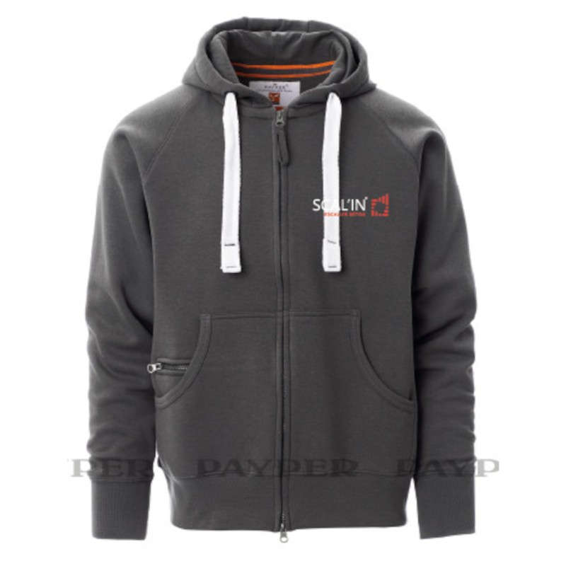 Sweat-shirt zippé capuche scal'in béton Sweat-shirt zippé capuche scal'in béton