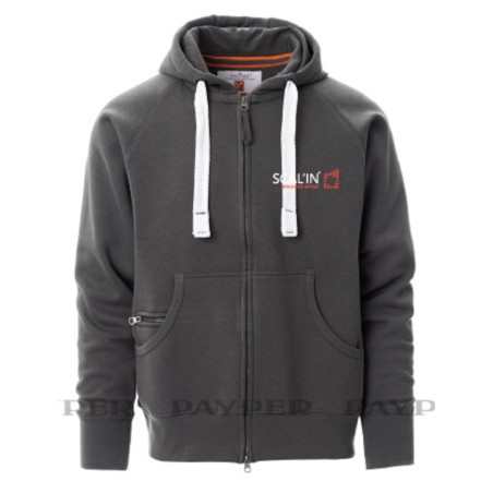 Sweat-shirt zippé capuche scal'in béton