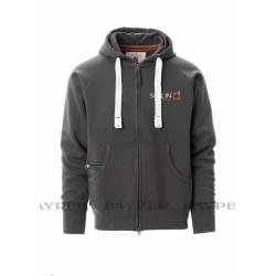 Sweat-shirt zippé capuche scal'in béton ciré